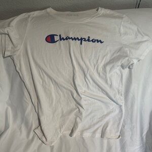 Champion White Short Sleeve Tee Classic Logo